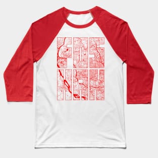 Foshan, China City Map Typography - Oriental Baseball T-Shirt